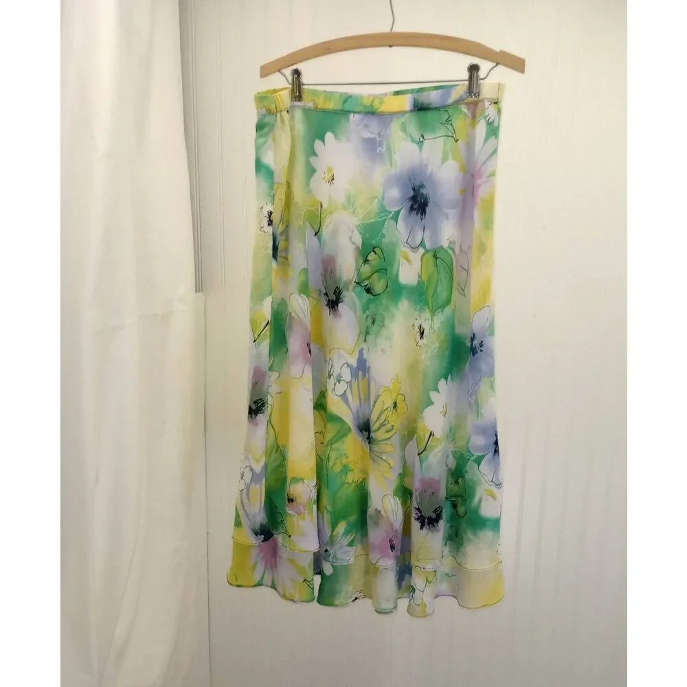 Napa Valley, 2 tier , floral midi skirt.size 14